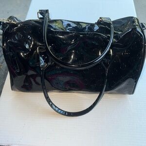 Black Patent Leather Satchel with Glossy Finish Pre-owned